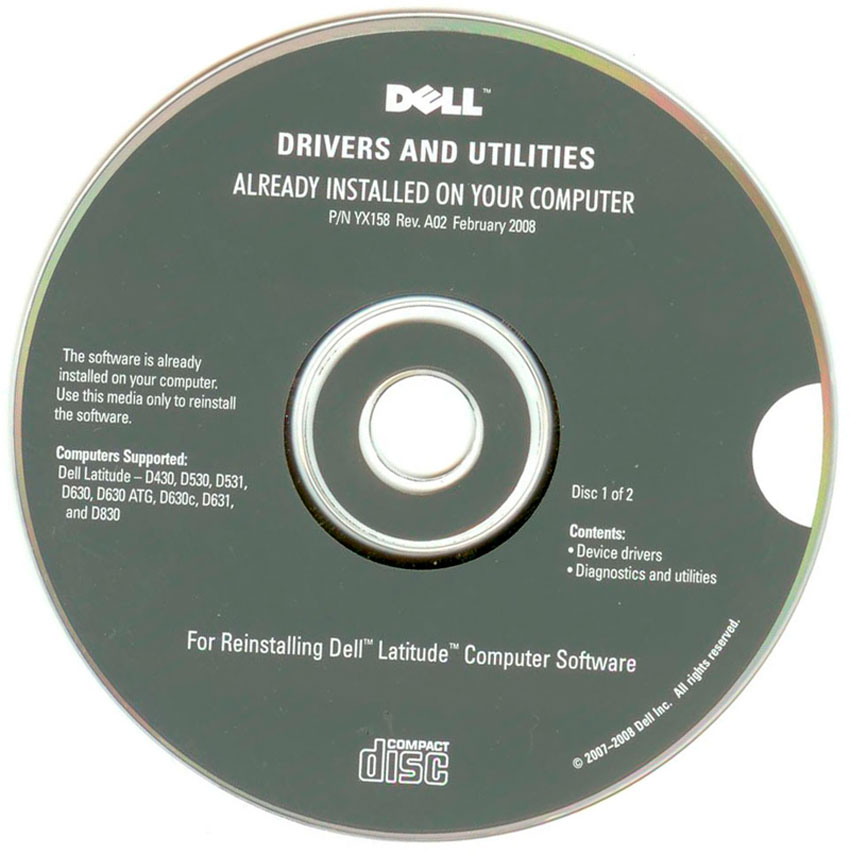 dell drivers disk and recovery windows xp 32 bit latitude d series