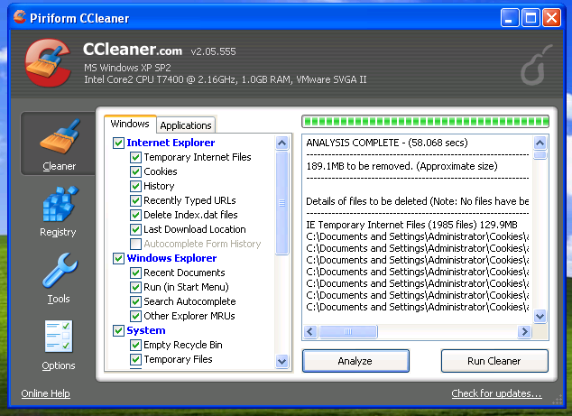 скачать бесплатно программу Ccleaner portable 3.05.1409