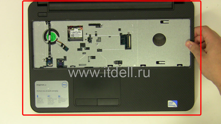 как разобрать нотбуки dell inspiron 3521 и 5521 снимите упор для рук