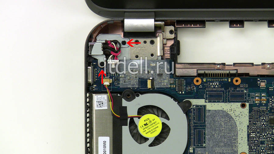 как разобрать нотбуки dell inspiron 5520 и 7520 открутите винты разъёма питания