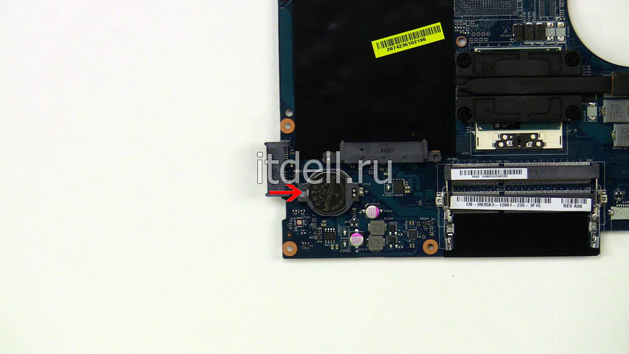 как разобрать нотбуки dell inspiron 5520 и 7520 замените батарейку CR 2032