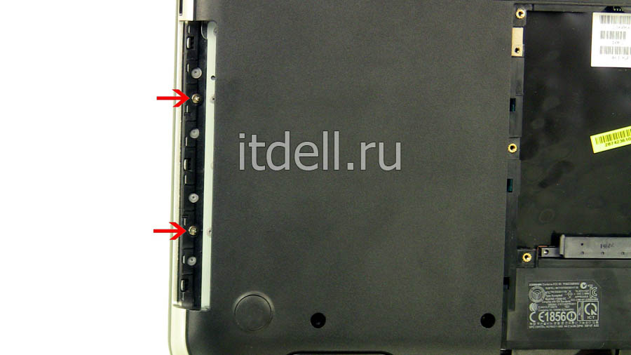 как разобрать нотбуки dell inspiron 5520 и 7520 открутите 2 винта слева