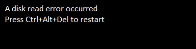 a disk read error occurred foto on computer and notebook