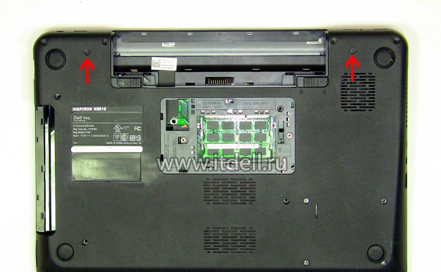 dell inspiron n5010 m5010 m501R 2 винта на нижней крышке