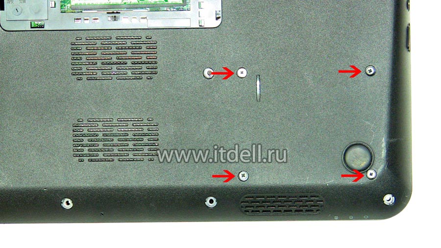 dell inspiron n5010 m5010 m501R откручиваем 4 винта жесткого диска