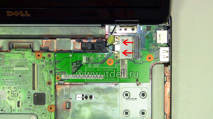 dell inspiron n5010 m5010 m501R отсоединяем провода WLAN