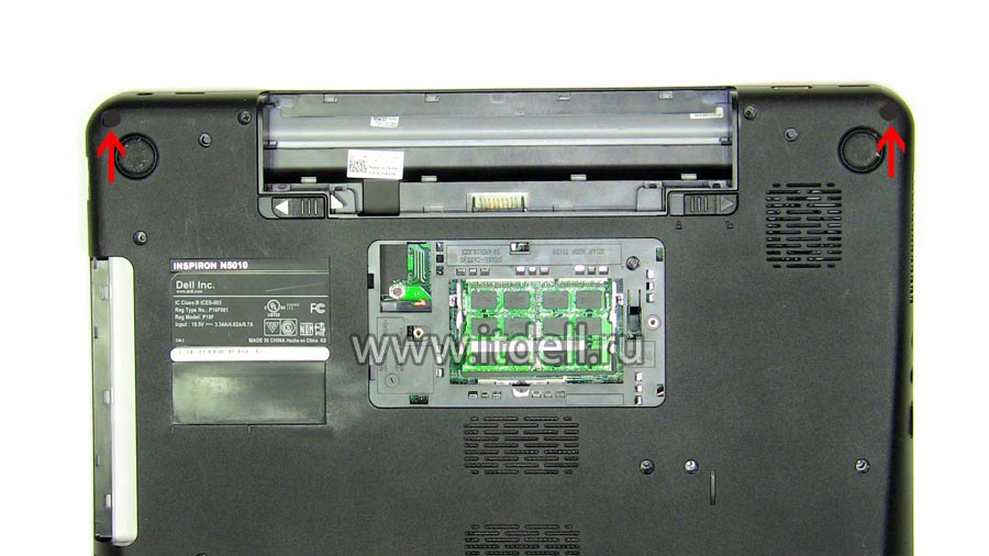 dell inspiron n5010 m5010 m501R снимите резиновые заглушки